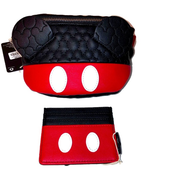 Loungefly Handbags - Disney Mickey Mouse Quilted Fannypack & Cardholder